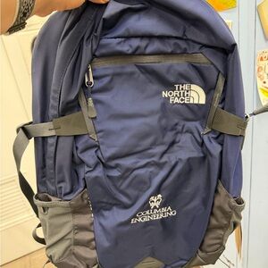 The North Face Blue and Gray Backpack with Columbia Engineering embroidery